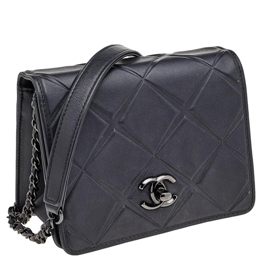 Chanel Black Leather Mini Propeller Flap Bag 2