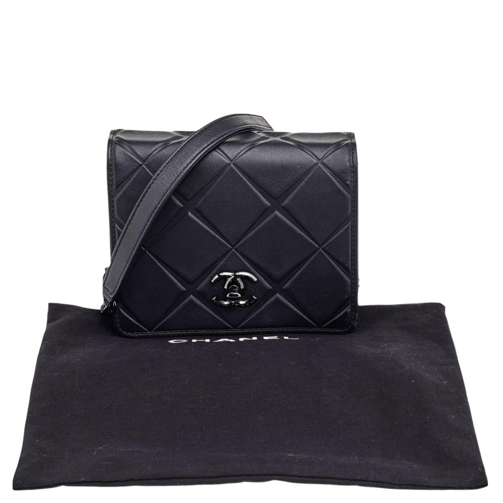 Chanel Black Leather Mini Propeller Flap Bag 4