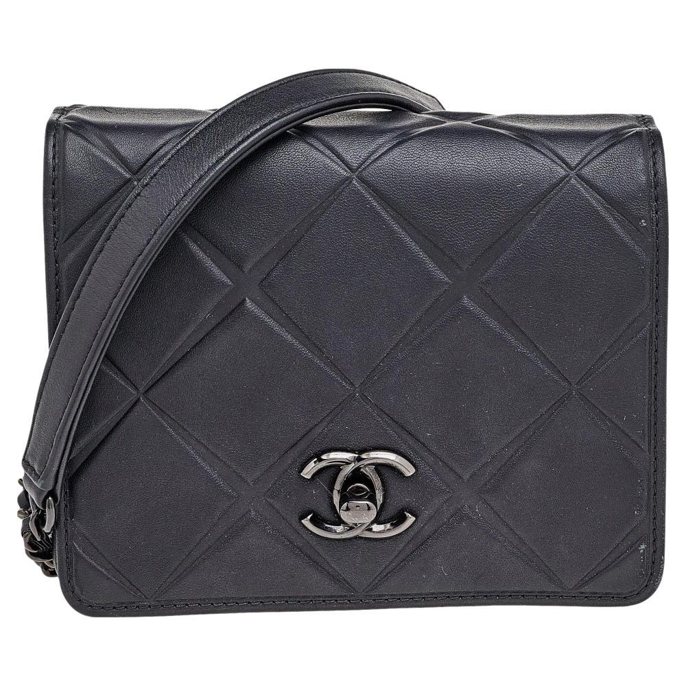 Chanel Black Leather Mini Propeller Flap Bag