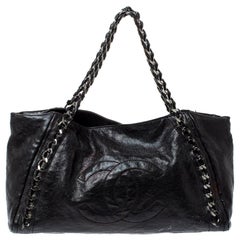 Chanel Black Leather Modern Chain East West Tote