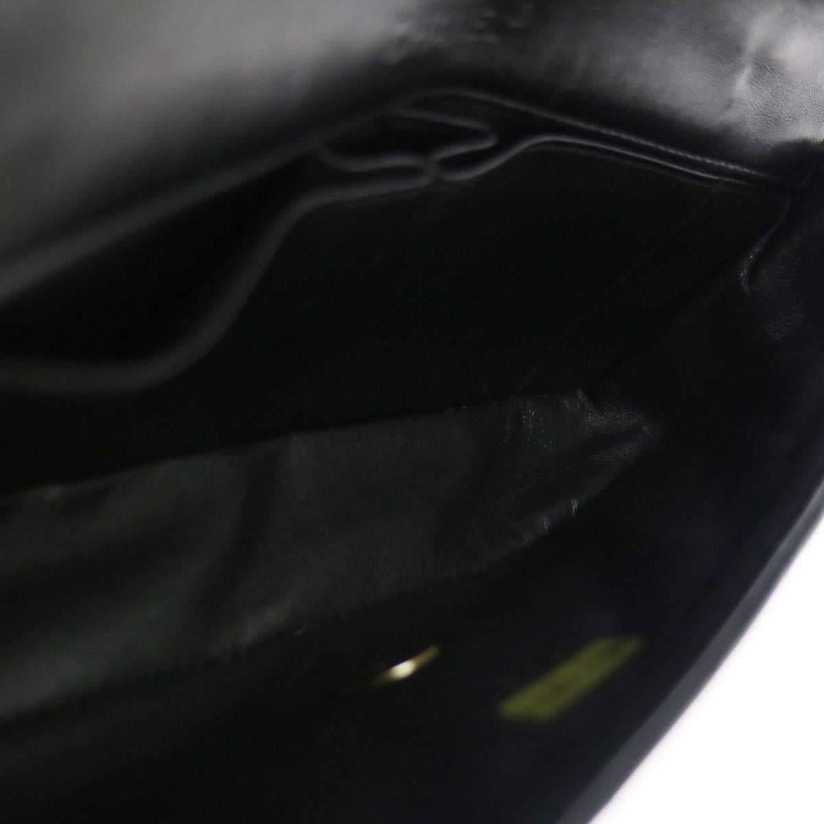 Chanel Black Leather Multi Color Gripoix Evening Clutch Shoulder Flap Bag 4