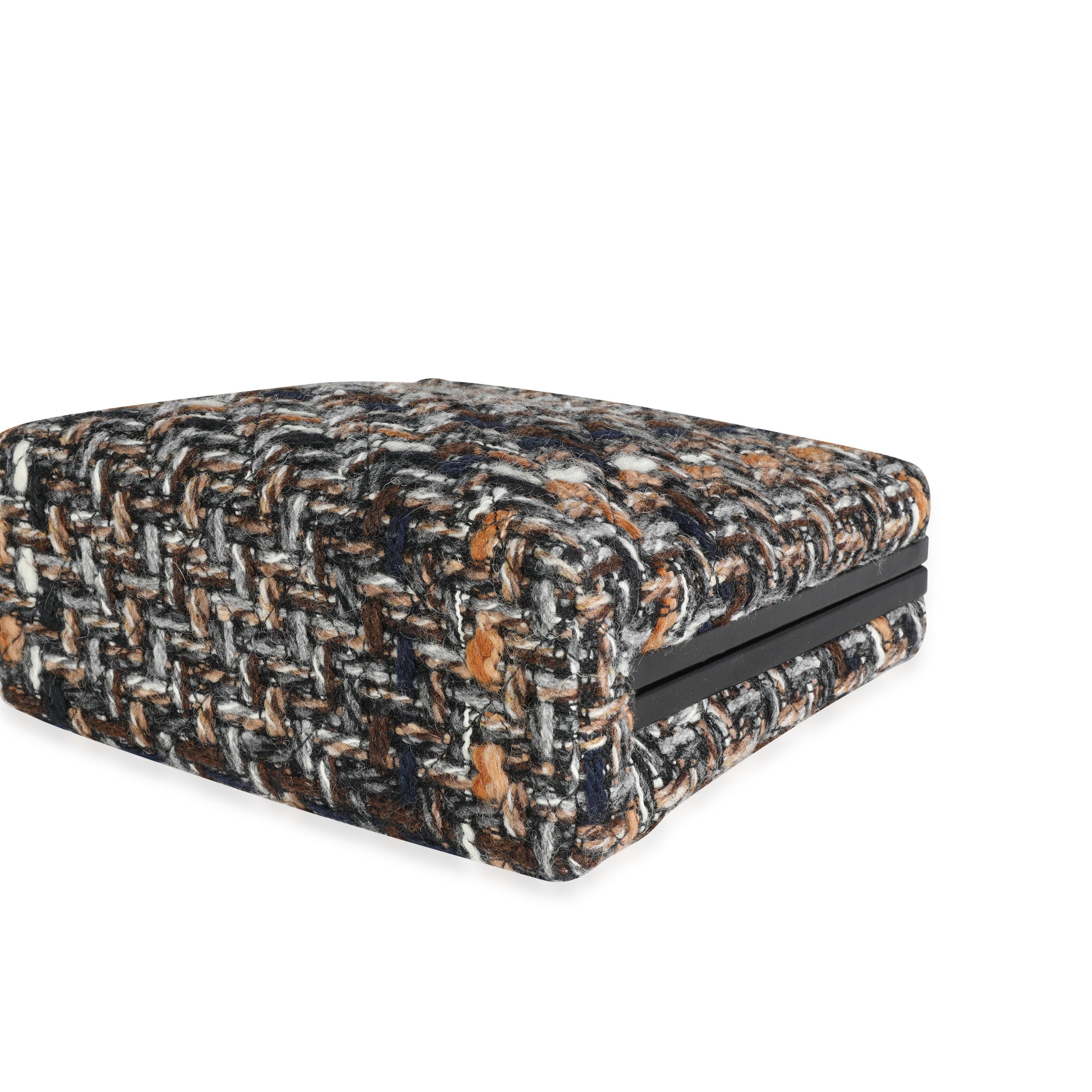 Chanel Black Leather & Multicolor Tweed Il Quadrato Box Shoulder Bag 3