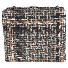 Chanel Black Leather & Multicolor Tweed Il Quadrato Box Shoulder Bag