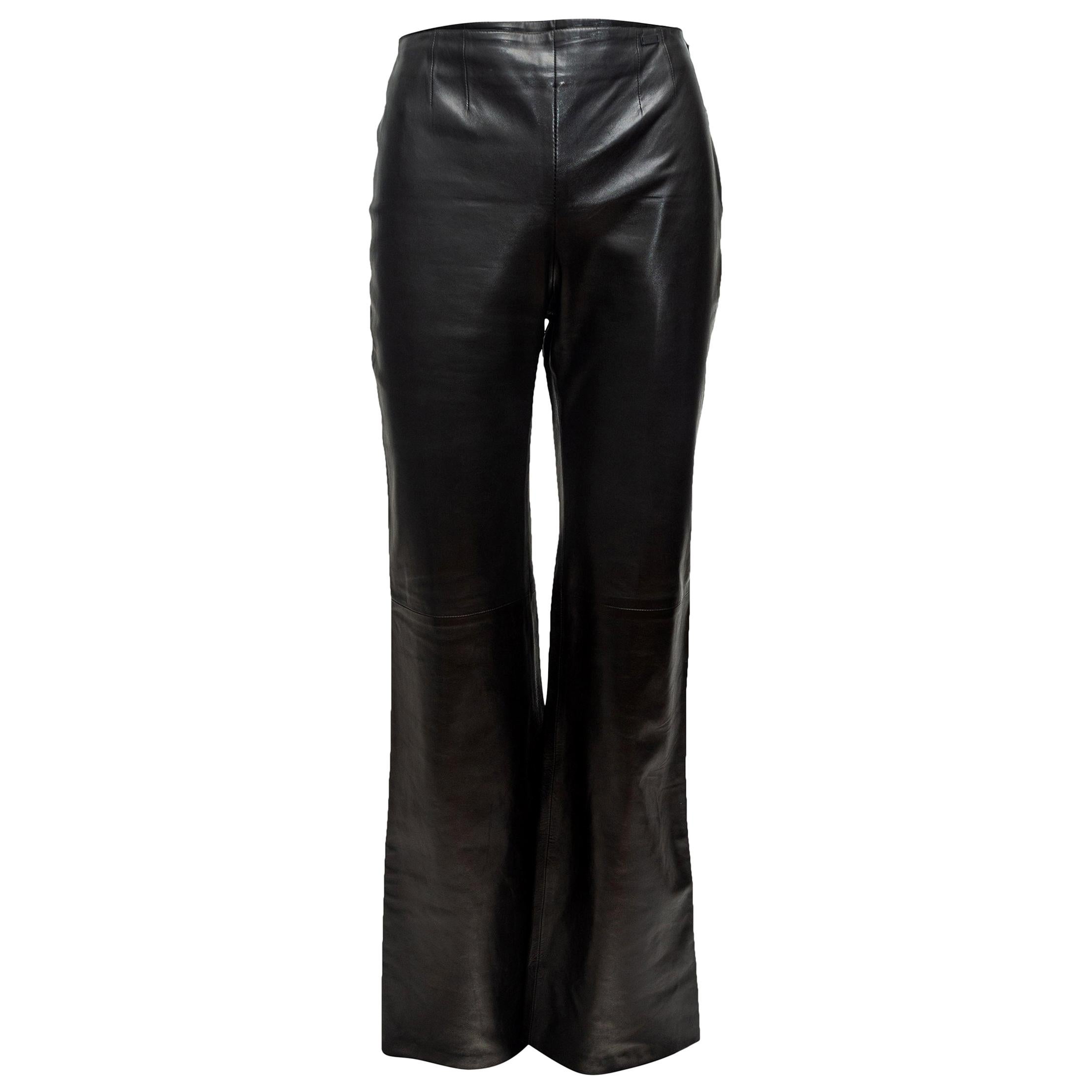 Chanel Black Leather Pants at 1stDibs