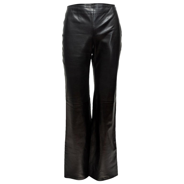 Chanel Black Leather Pants at 1stDibs