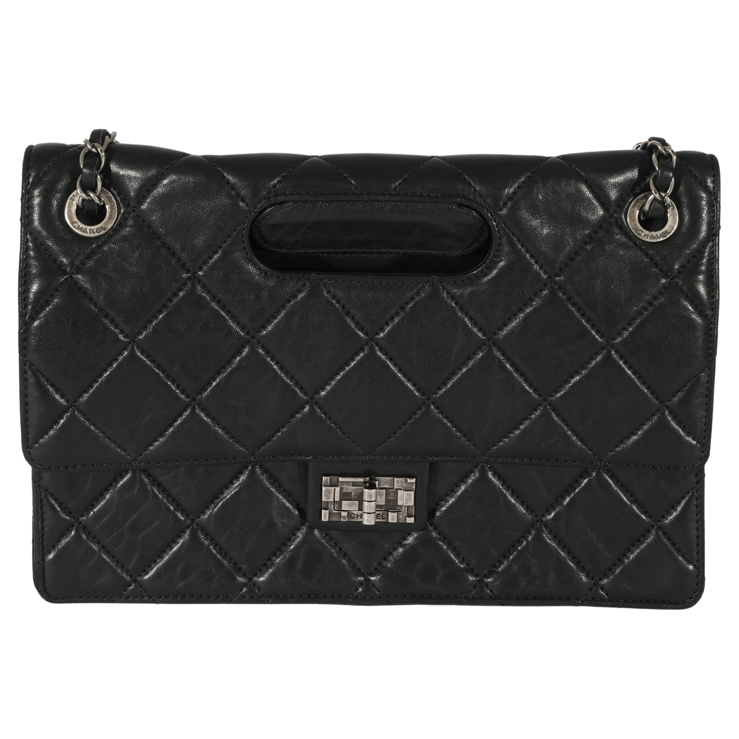 Chanel Black Leather Paris Byzance Reissue Takeaway Flap Bag For Sale at  1stDibs