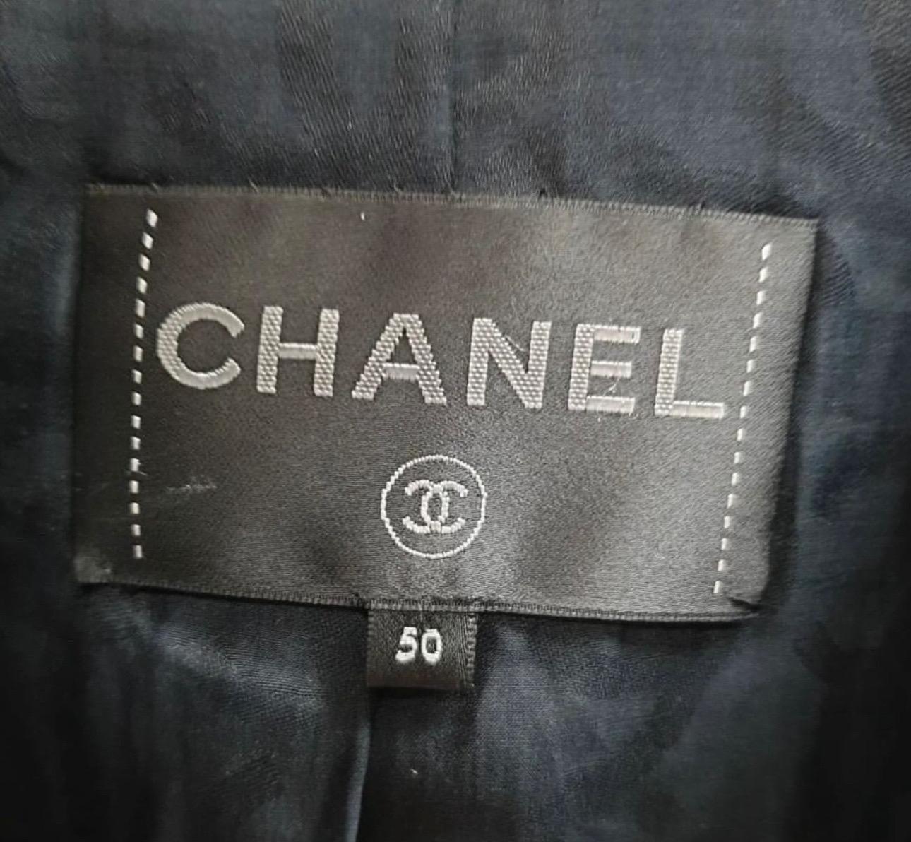 Chanel Black Leather Patent Leather Jacket In Good Condition In Krakow, PL