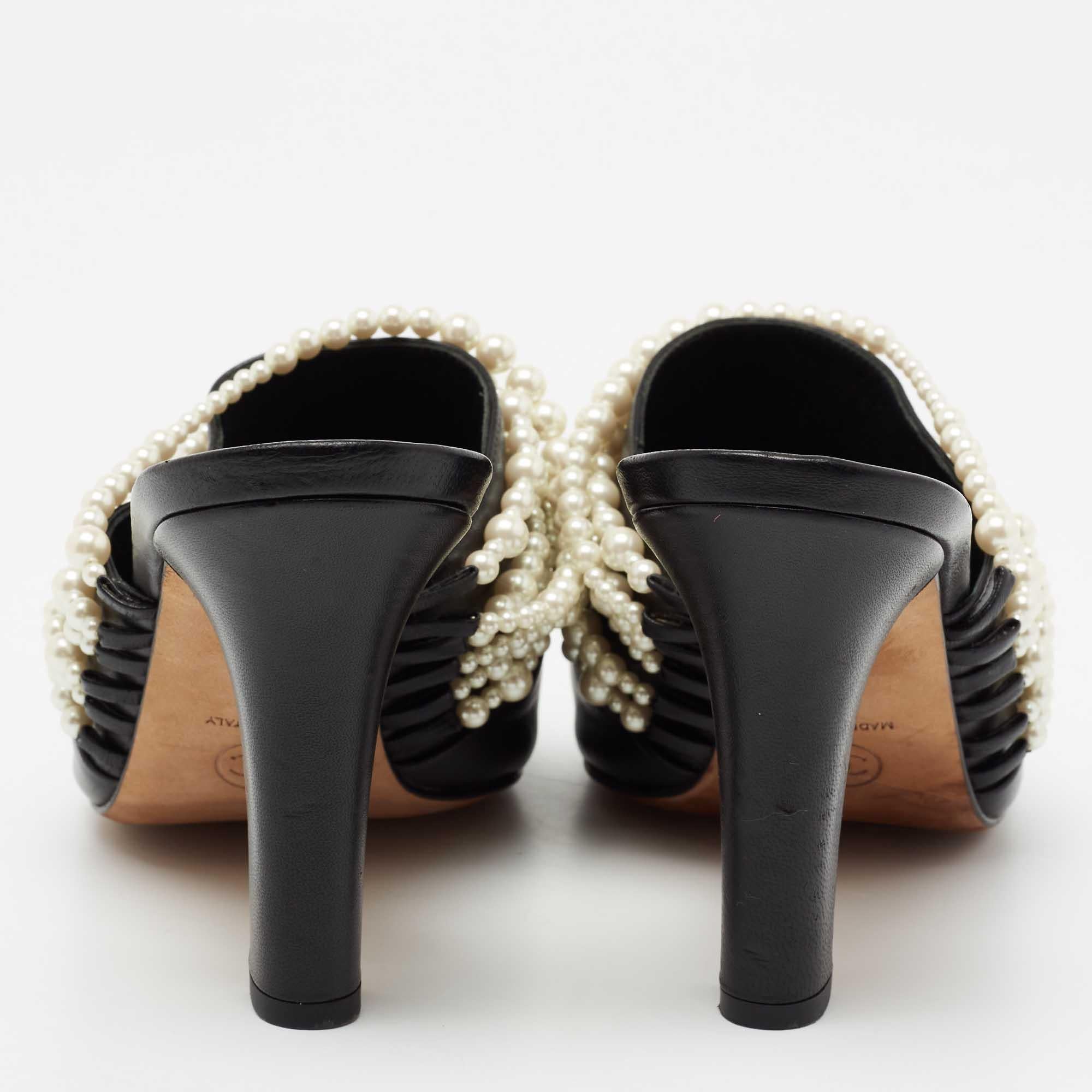 chanel mules with pearl heel