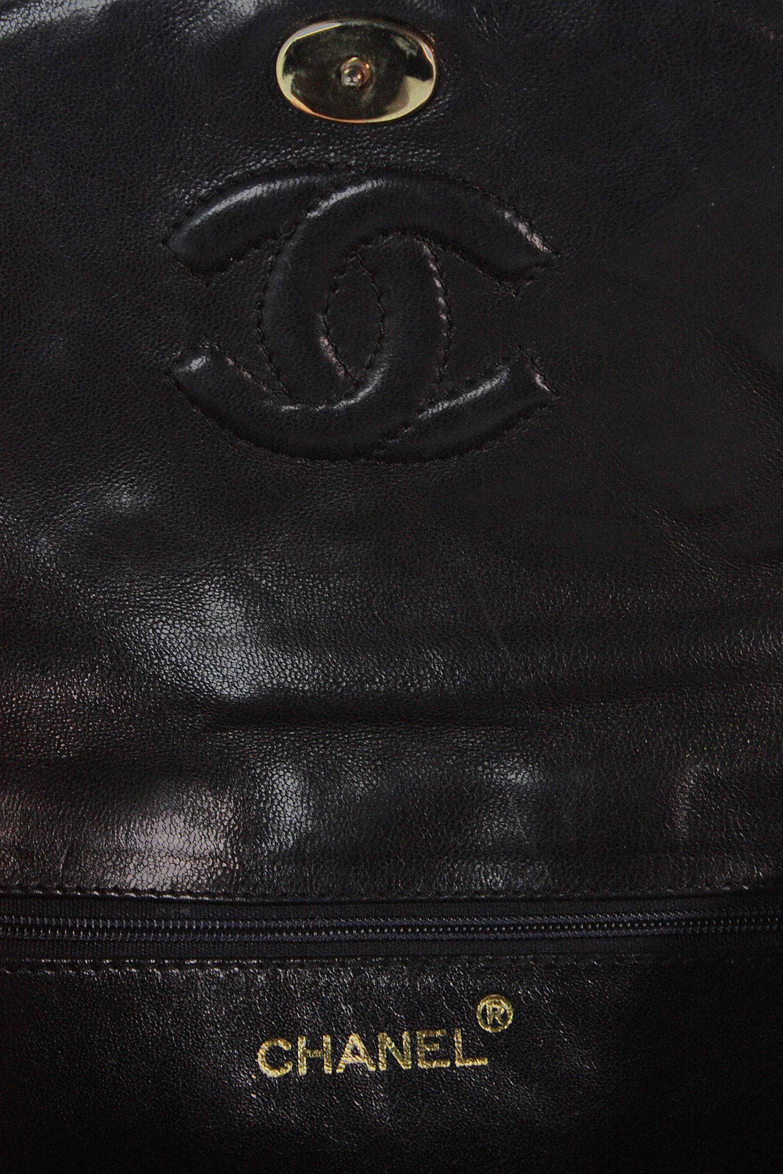 Chanel Black Leather Quilted Crossbody Bag with Tassle For Sale 1