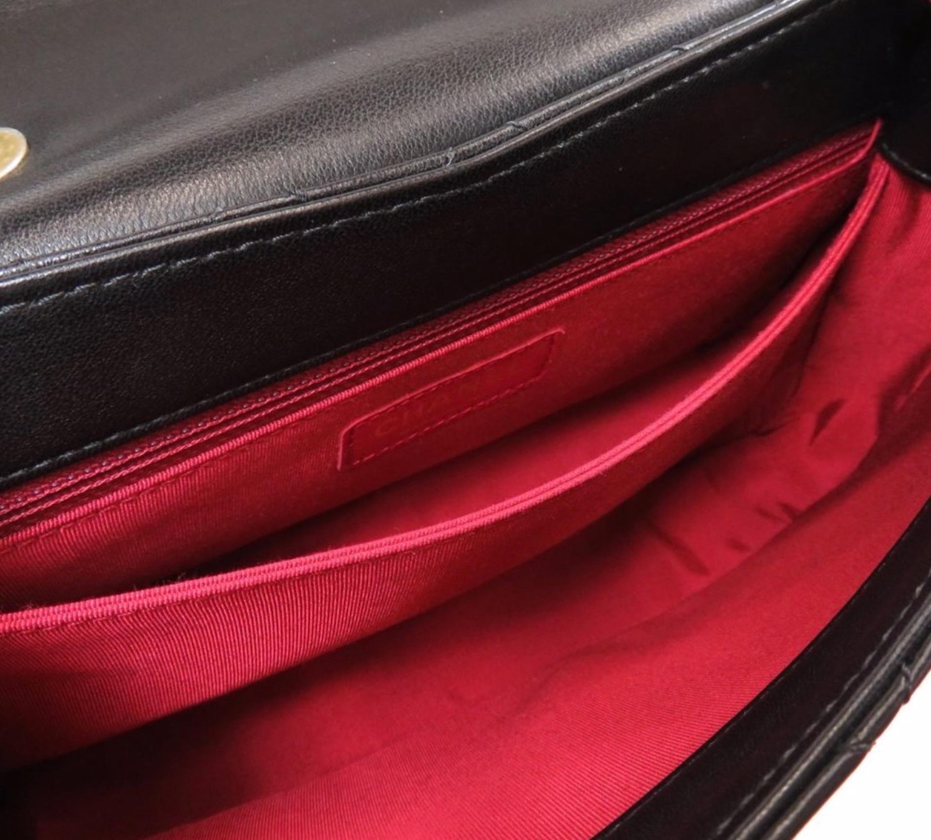 Chanel Black Leather Quilted Gold Evening Tote Carryall Shoulder Flap Bag 1