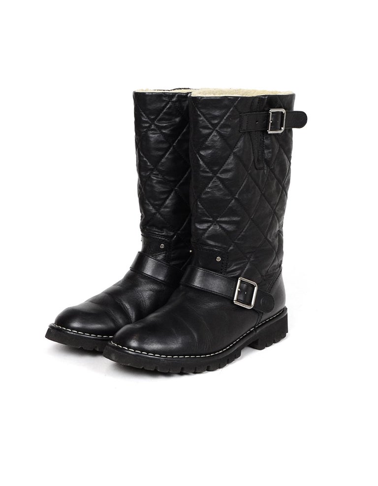 Boots Chanel Black size 38 EU in Water snake - 27476389