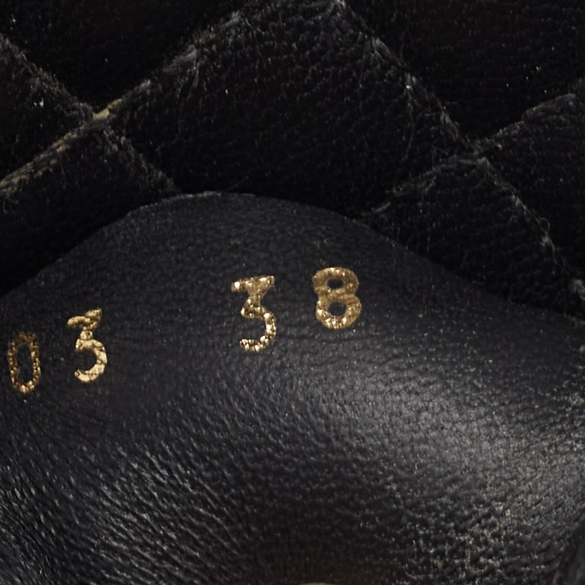 Women's Chanel Black Leather Quilted Rope CC Flat Sandals Size 38