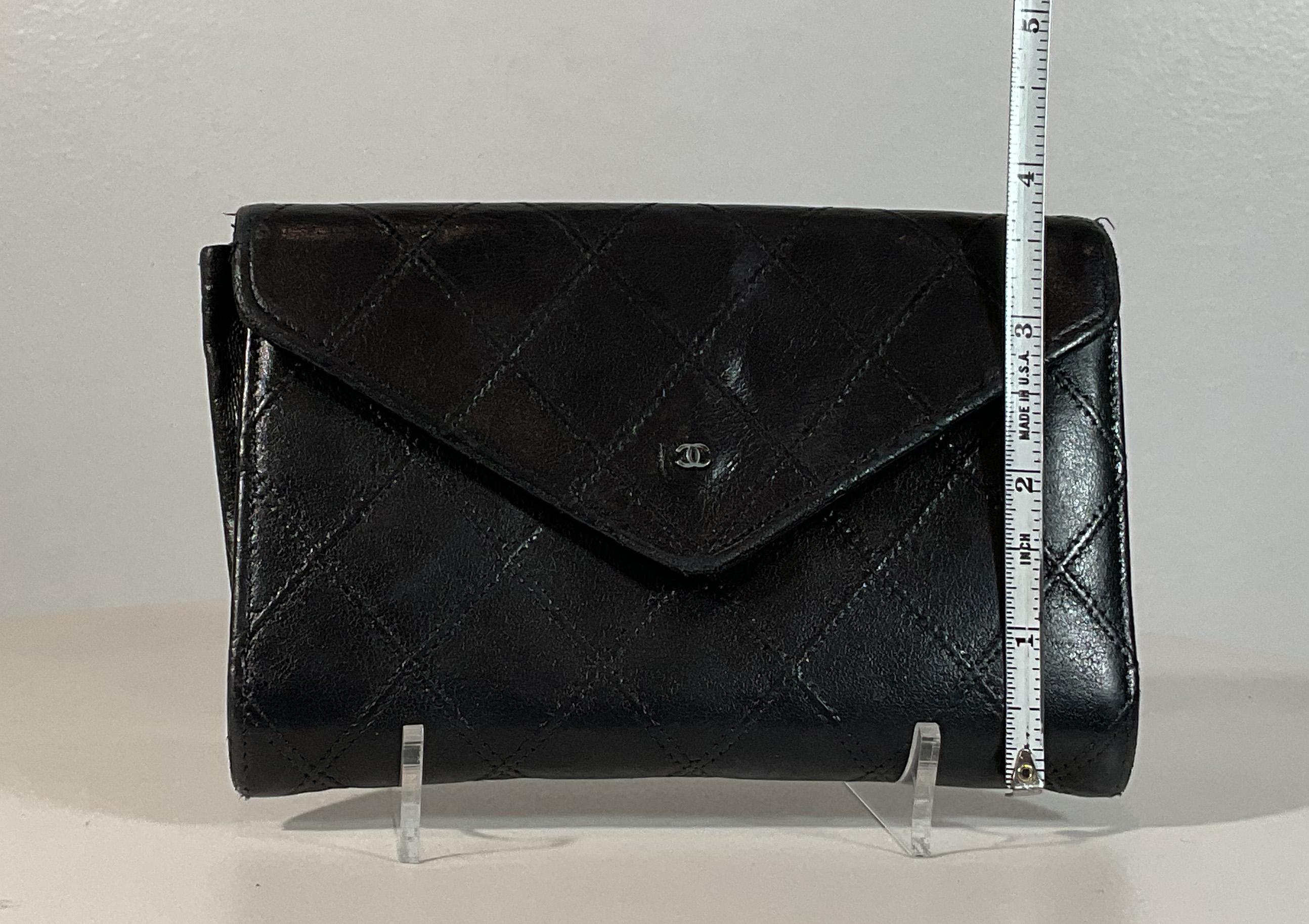 Women's CHANEL Black Leather Quilted Wallet