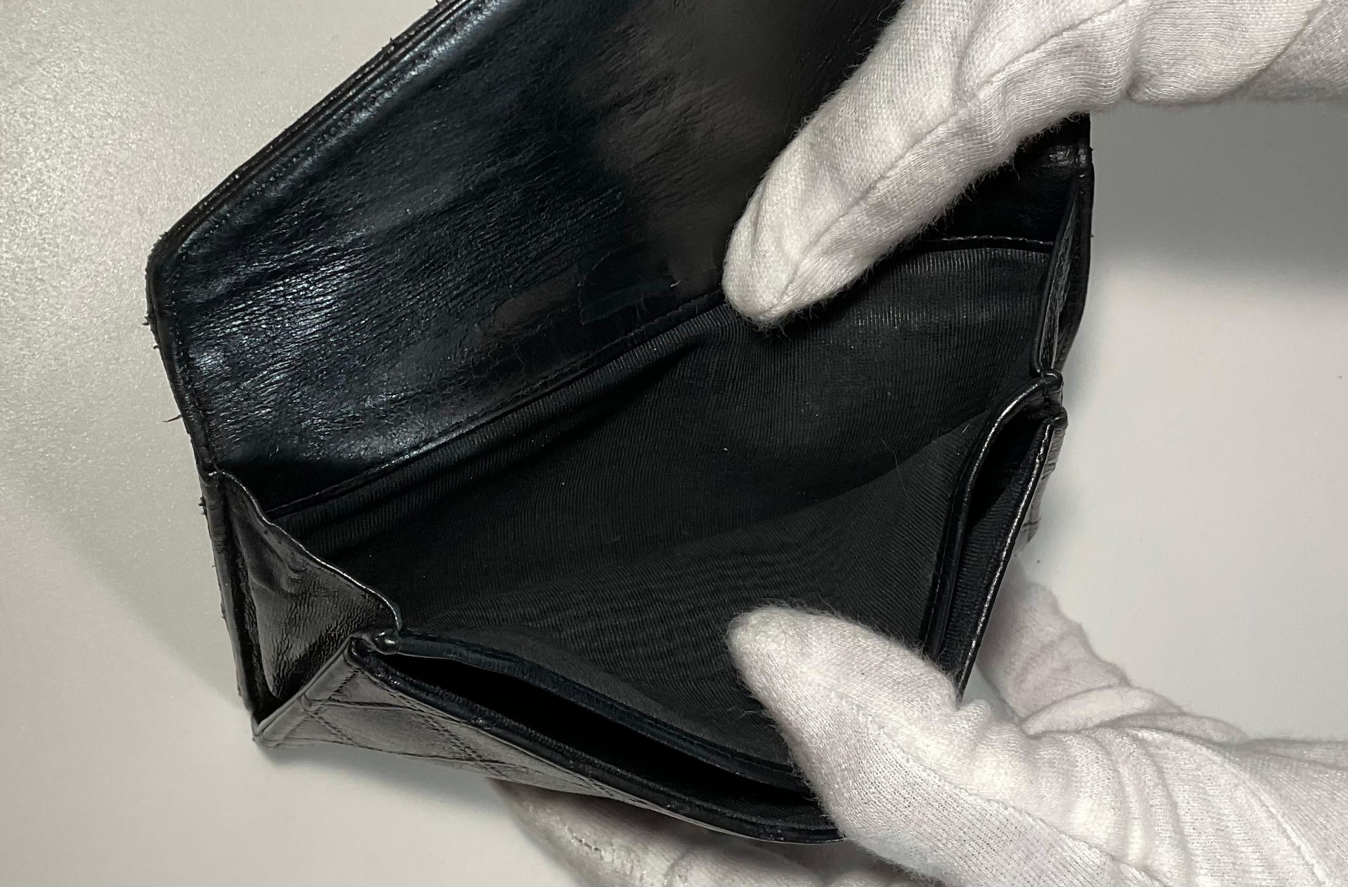 CHANEL Black Leather Quilted Wallet 2