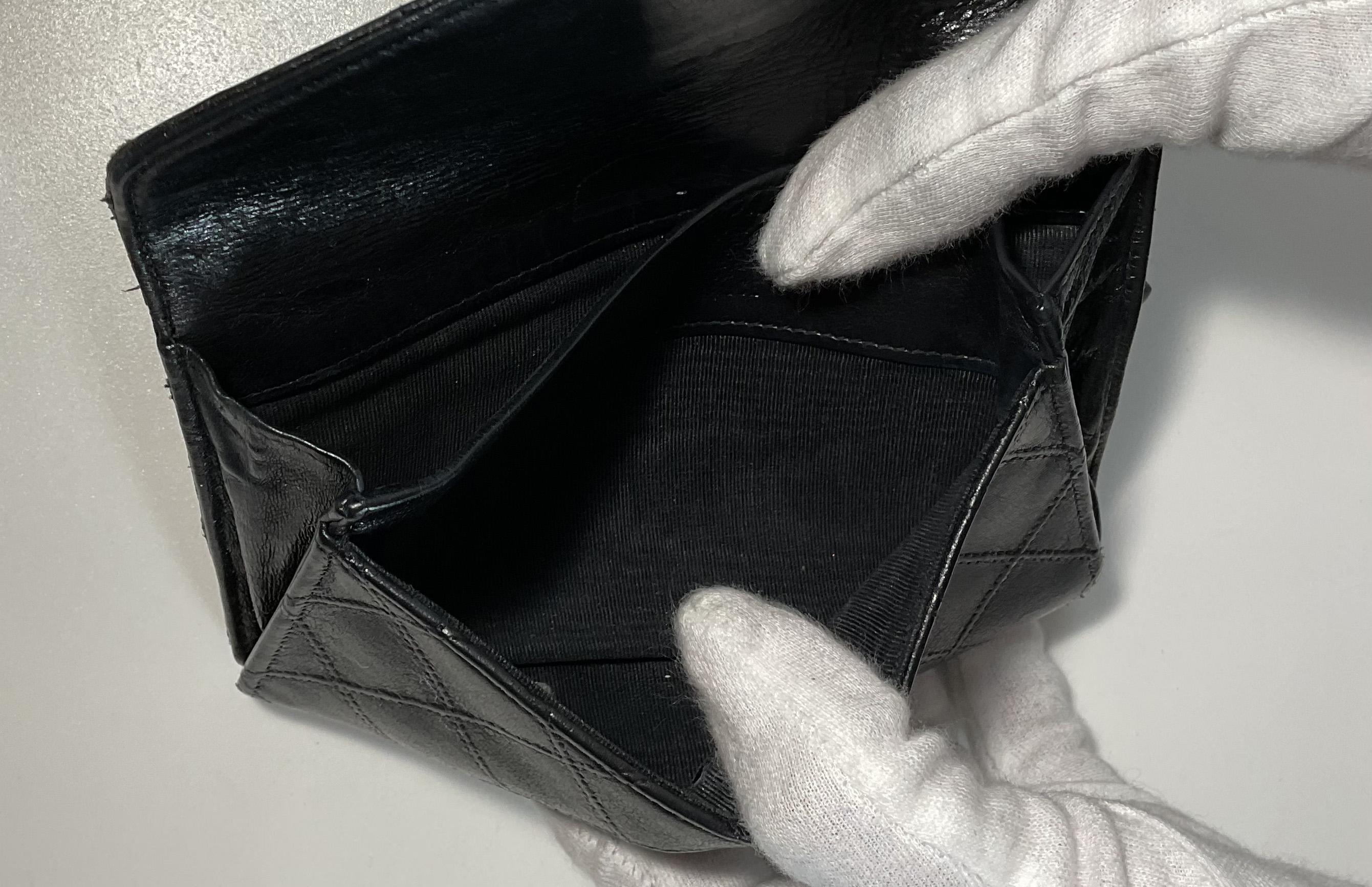 CHANEL Black Leather Quilted Wallet 3