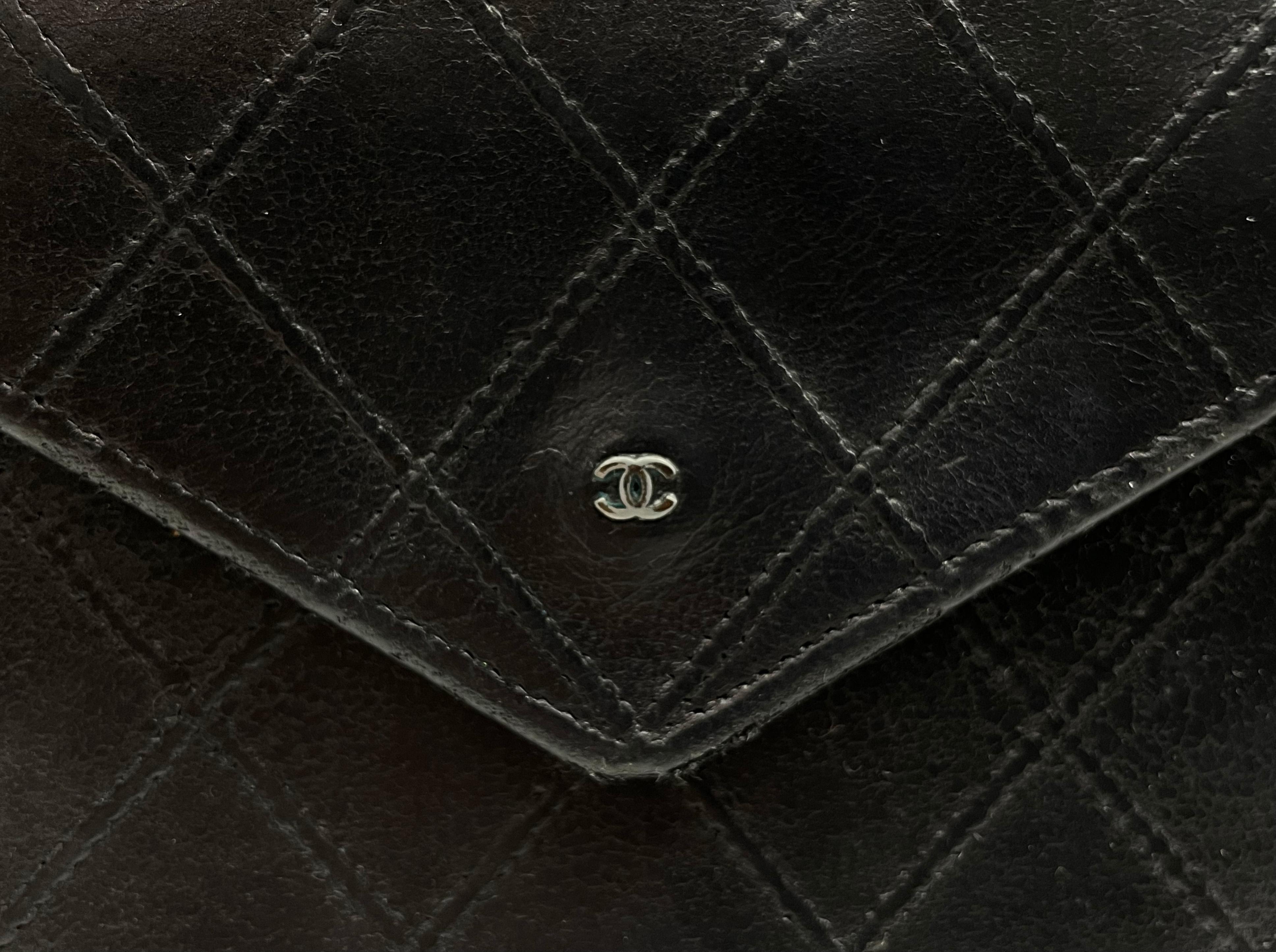 CHANEL Black Leather Quilted Wallet 5