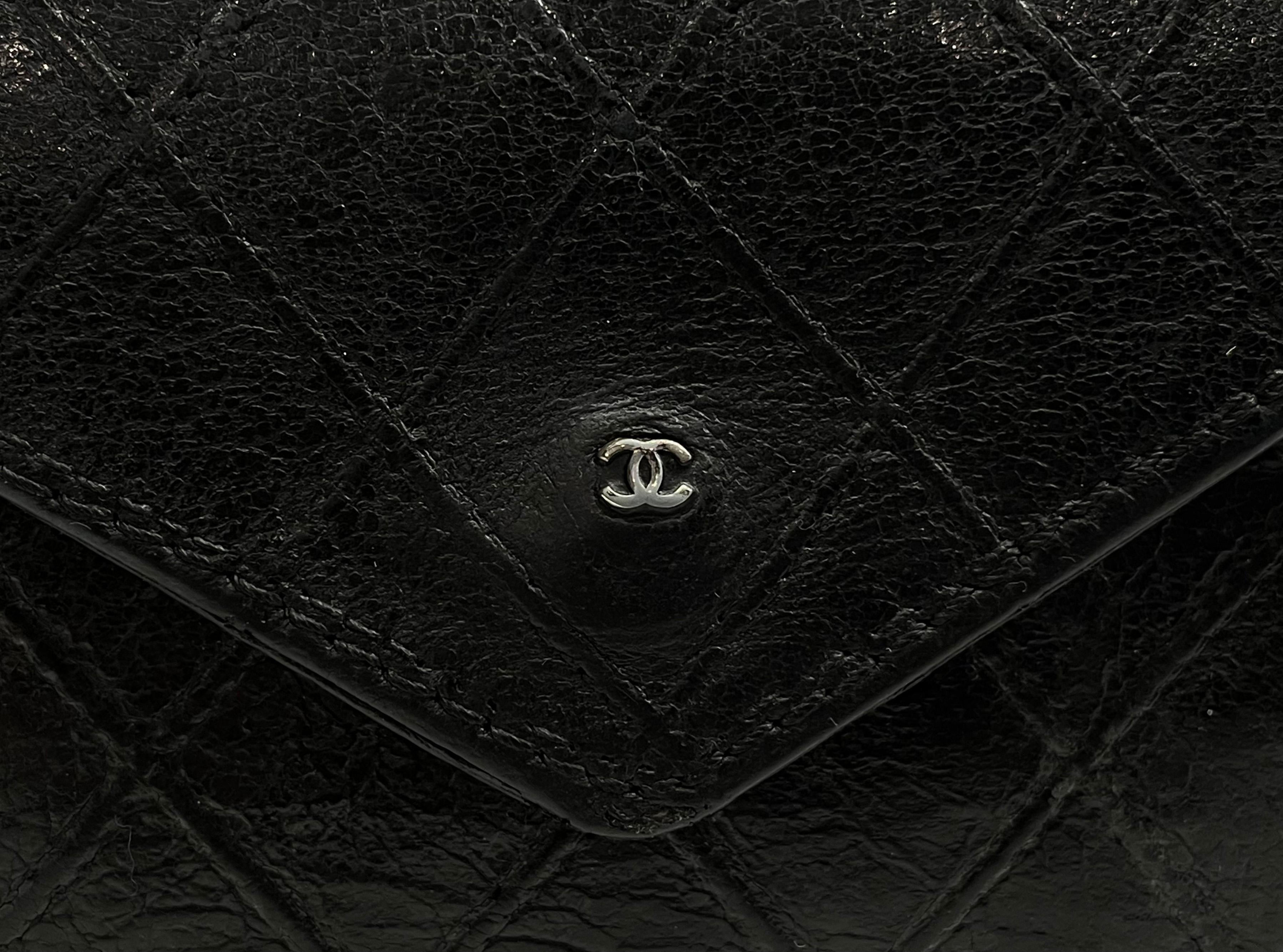 CHANEL Black Leather Quilted Wallet 5