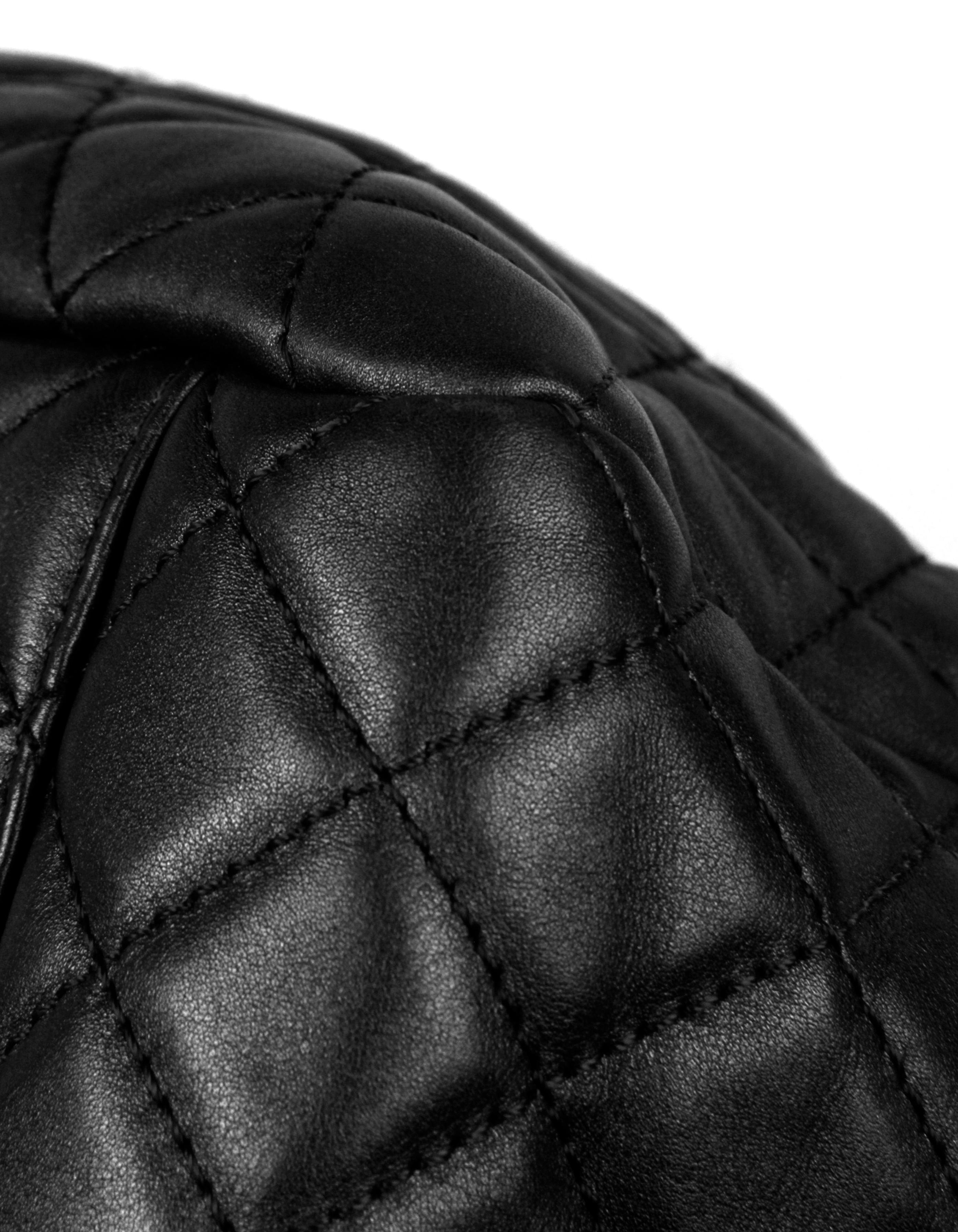 Chanel Black Leather Quilted XXL Airlines Flap Bag 1