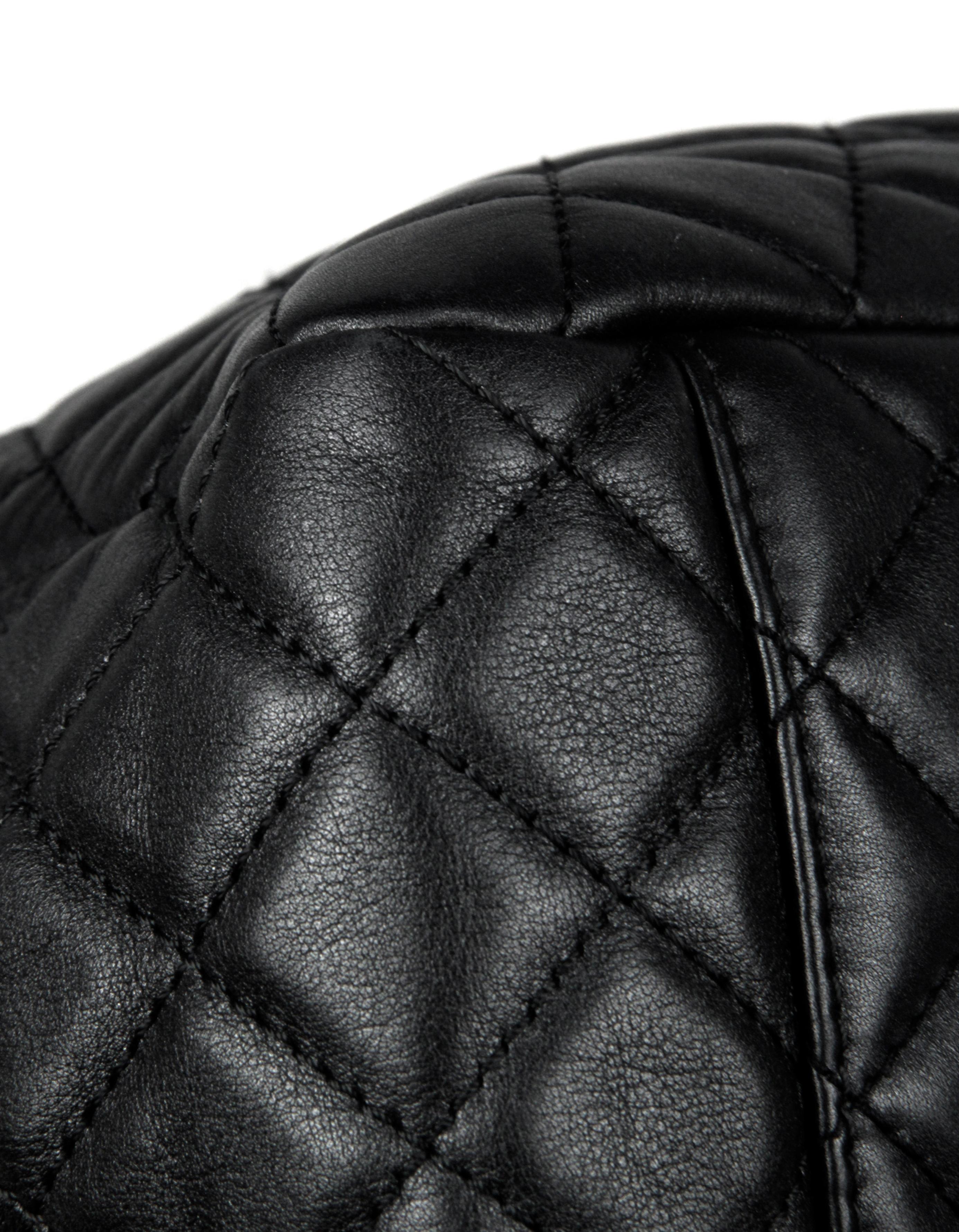 Chanel Black Leather Quilted XXL Airlines Flap Bag 2