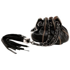 Chanel Black Leather Reversible Pouchette