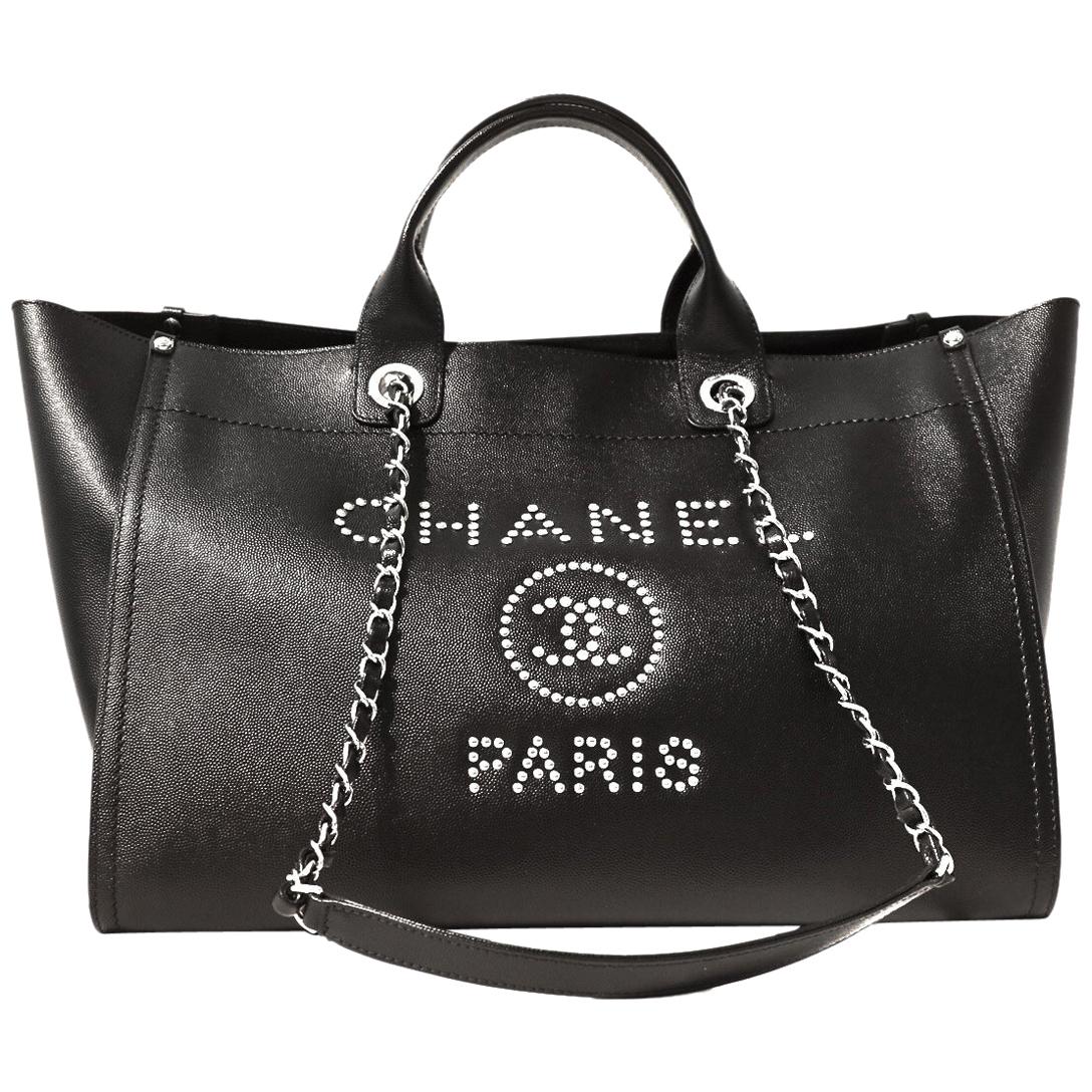 Chanel Black Leather Runway Tote