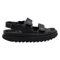 Chanel Black Leather Sandals