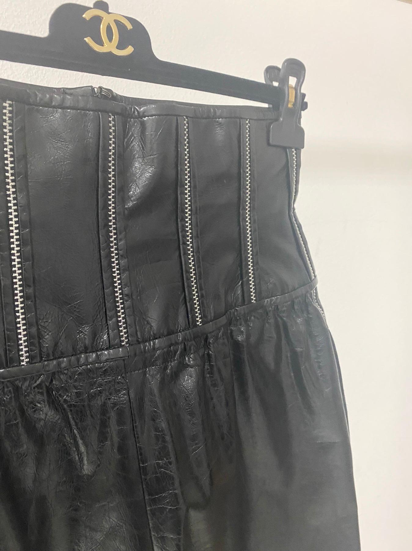 Chanel Black Leather Shorts 3