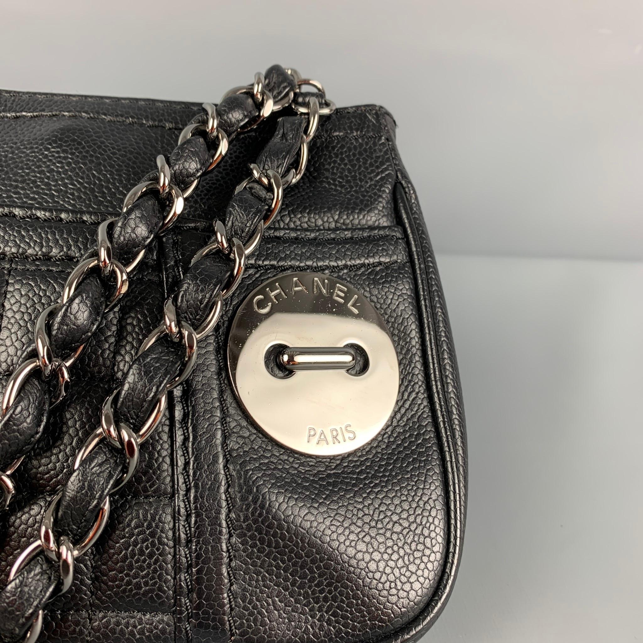 CHANEL Black Leather Shoulder Handbag 2