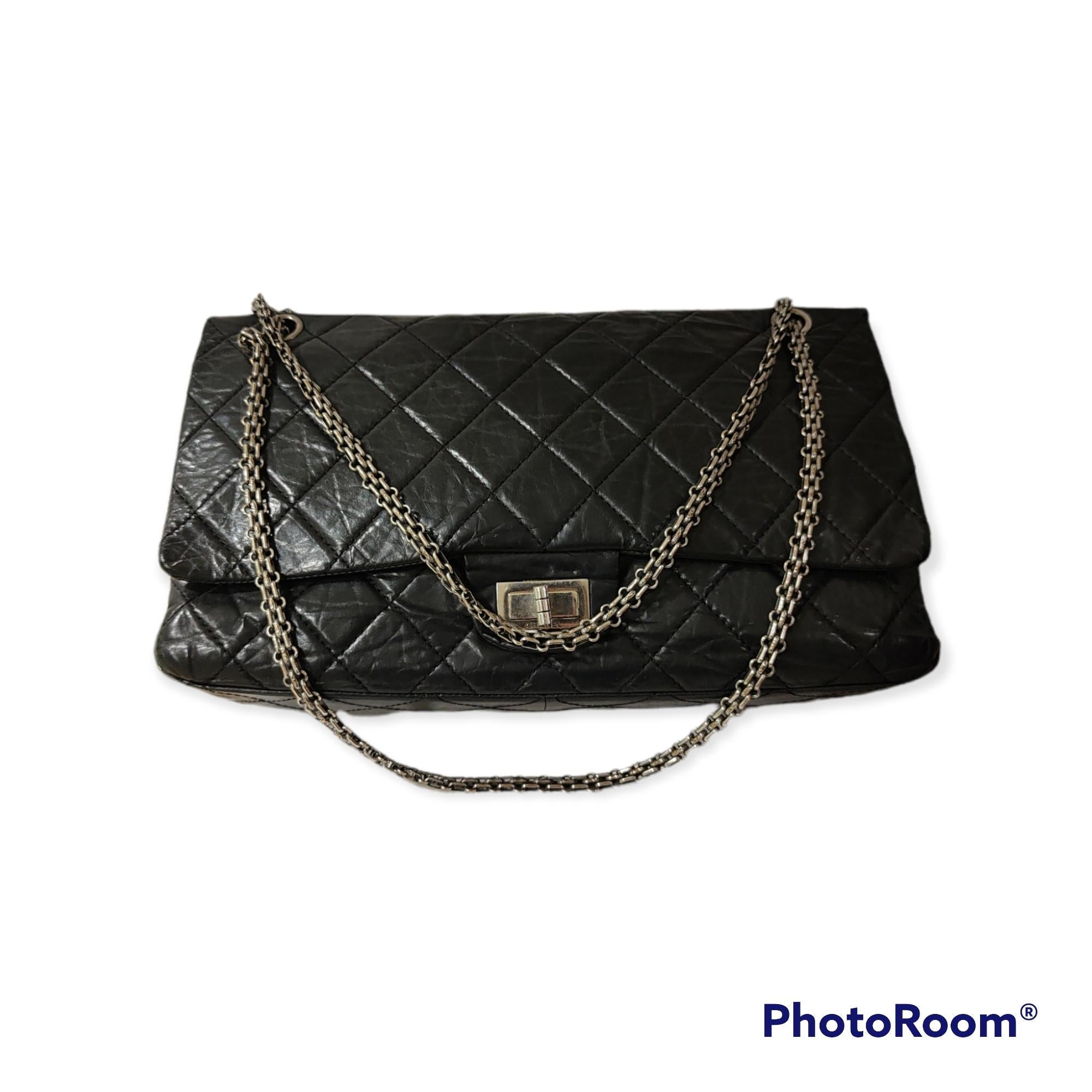 Chanel black leather silver hardware double flap shoulder bag In Good Condition In Capri, IT