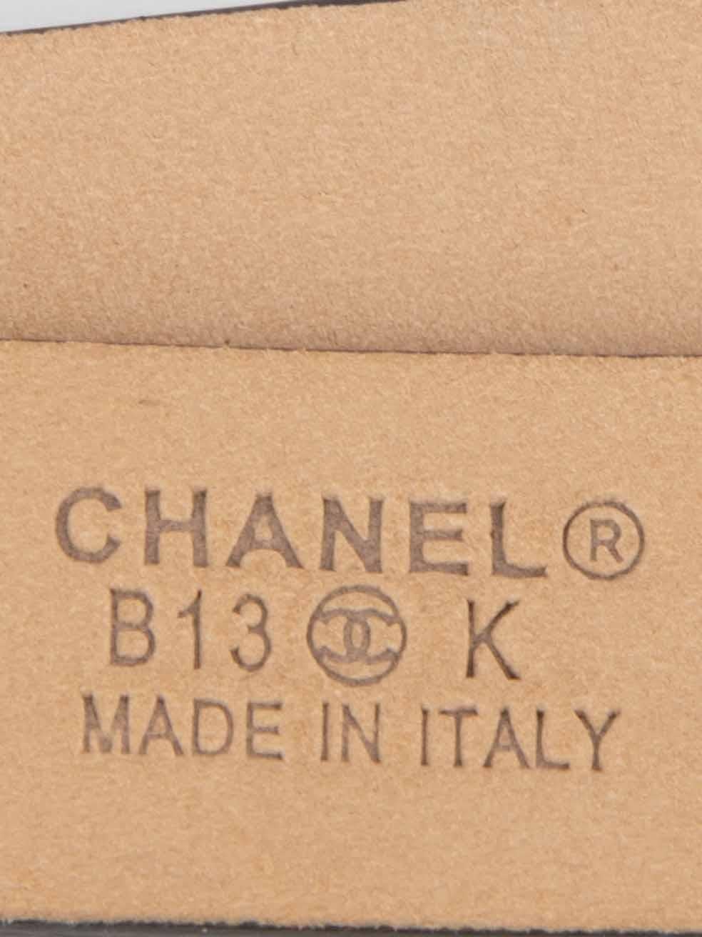 Chanel - Ceinture fine en cuir noir avec chaîne Pour femmes en vente