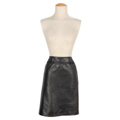 Chanel Black Leather Skirt, 1994