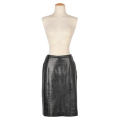 Chanel Black Leather Skirt
