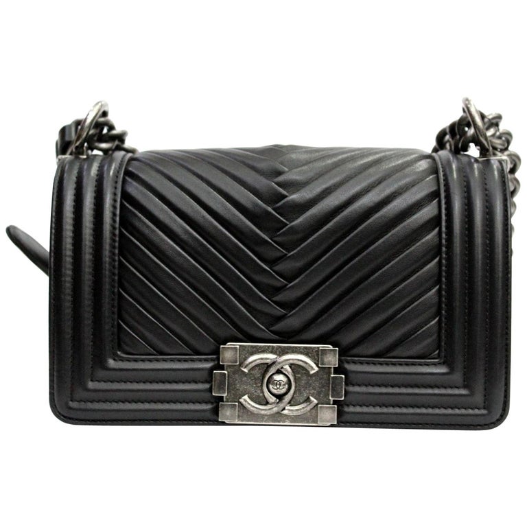 Chanel Black Leather Small Boy Bag at 1stDibs | channel black purse ...