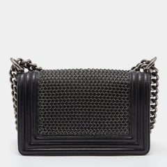 Chanel Black Leather Small Chainmail Boy Flap Bag