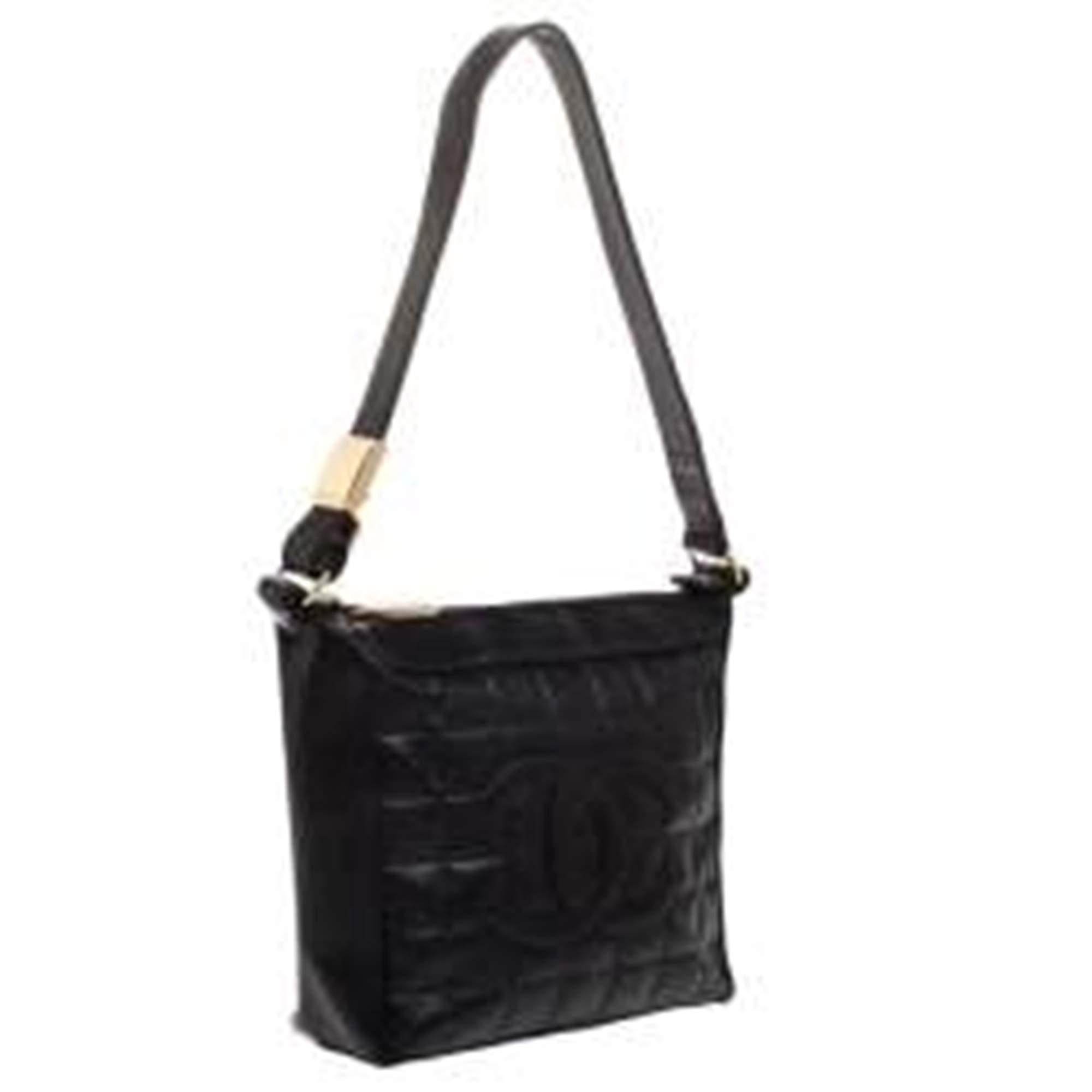 Women's Chanel Black Leather Small Chocolate Bar Shoulder Bag