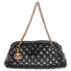 Chanel Black Leather Small Just Mademoiselle Bowling Bag