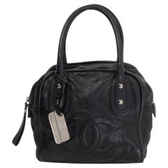CHANEL black leather SOFT BOWLING Bag