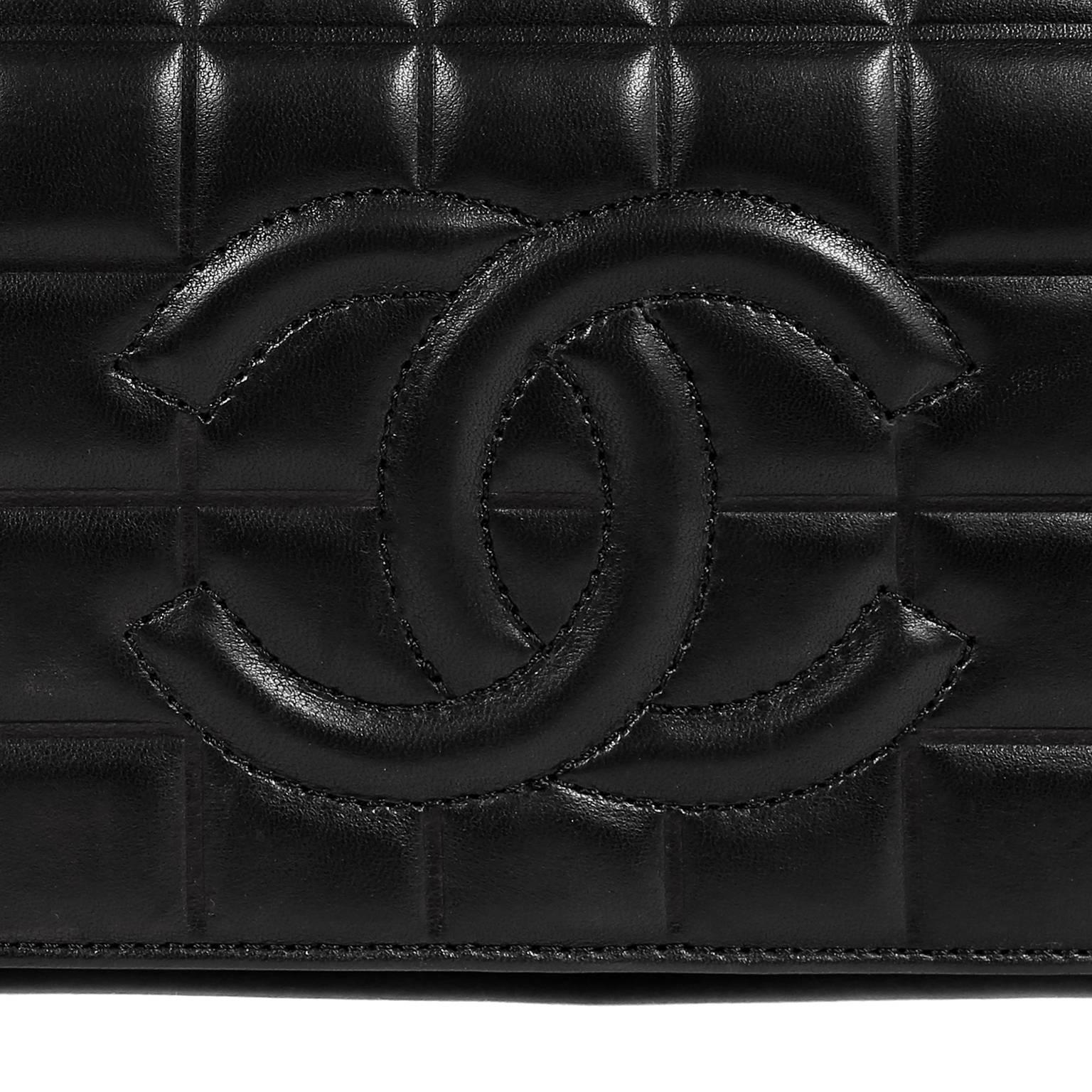 Chanel Black Leather Square Quilted Day Bag 2
