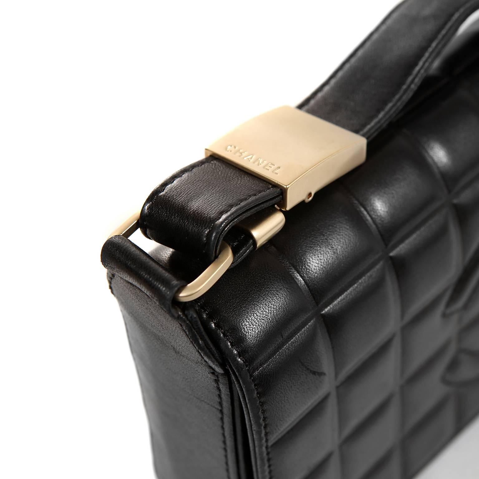 Chanel Black Leather Square Quilted Day Bag 4