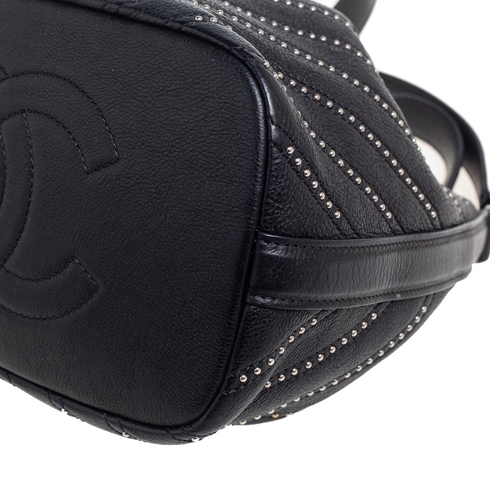 Chanel Black Leather Stud Wars Small Drawstring Shoulder Bag 7