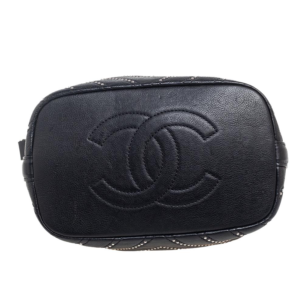 Chanel Black Leather Stud Wars Small Drawstring Shoulder Bag 1