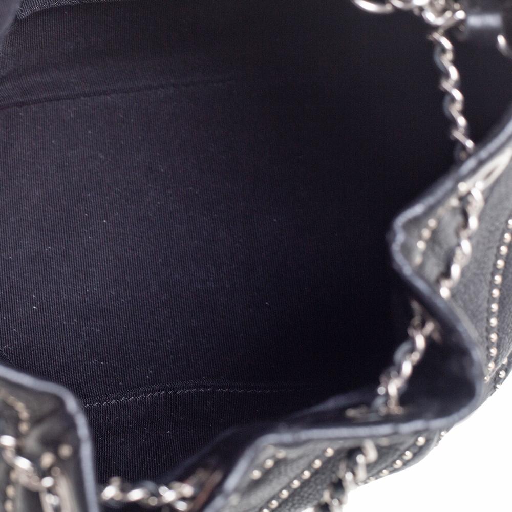 Chanel Black Leather Stud Wars Small Drawstring Shoulder Bag 3