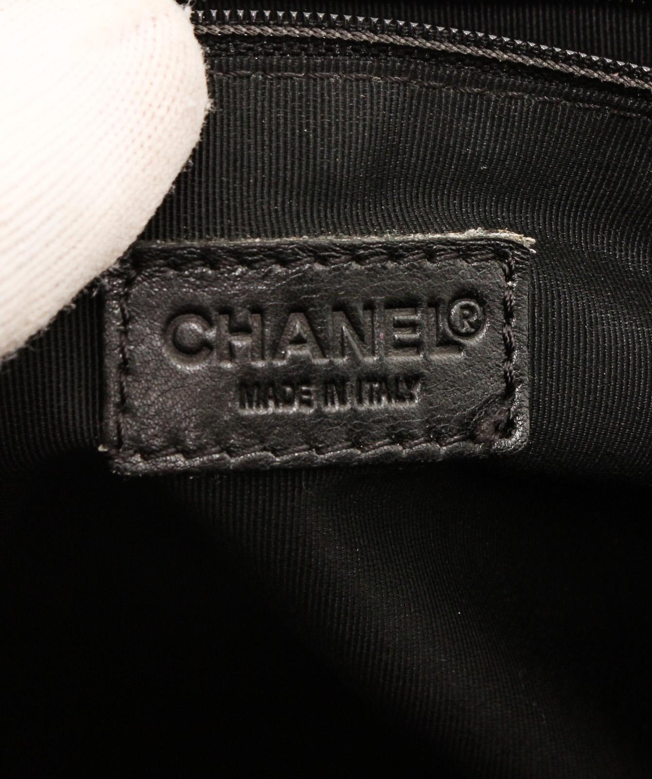 Chanel Black Leather Surpique Bowler Bag 3