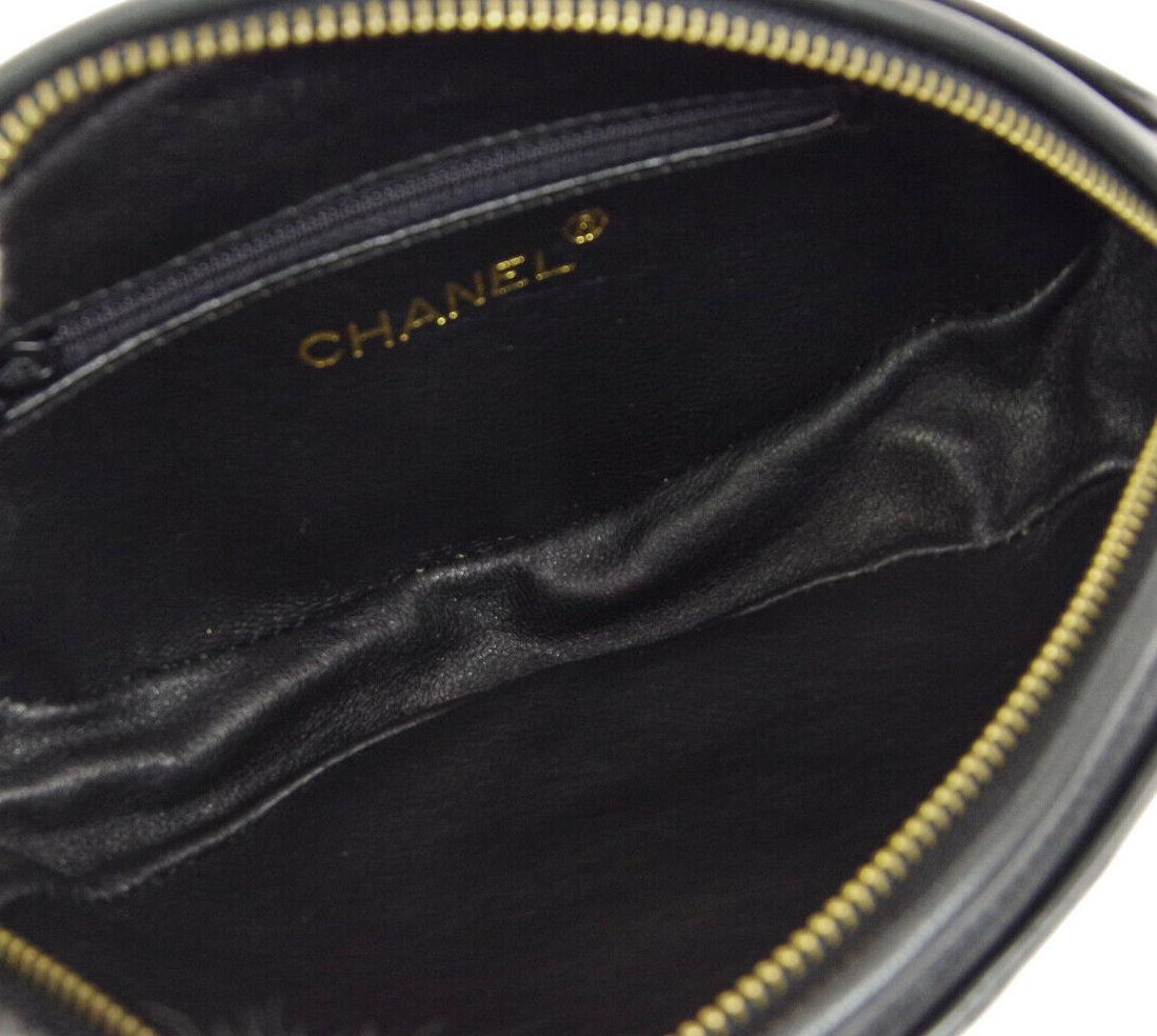 Chanel Black Leather Tassel Small Mini Evening Clutch Bag In Good Condition In Chicago, IL