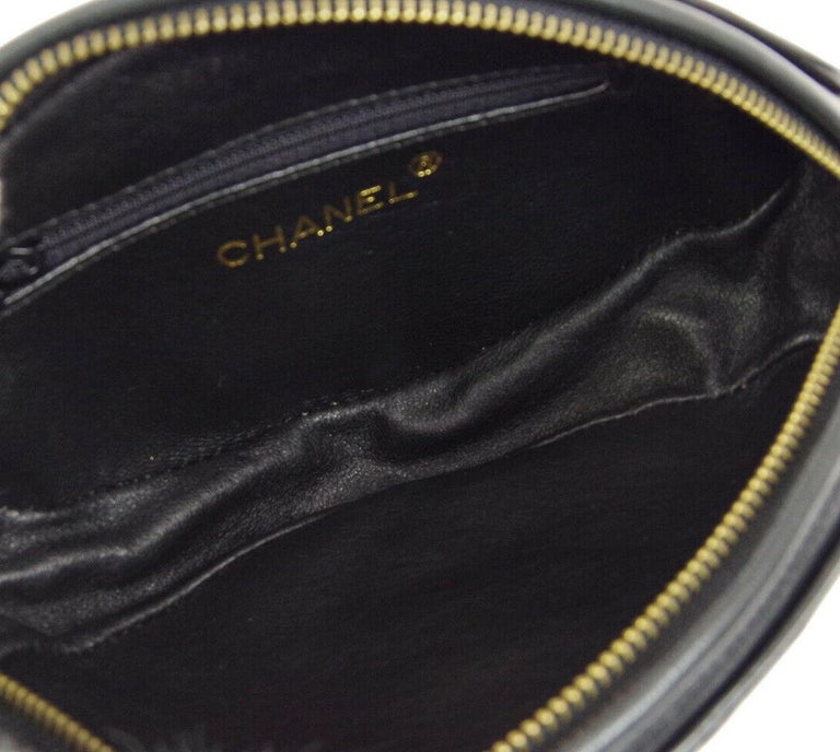 Chanel Black Leather Tassel Small Mini Evening Clutch Bag For Sale at 1stdibs