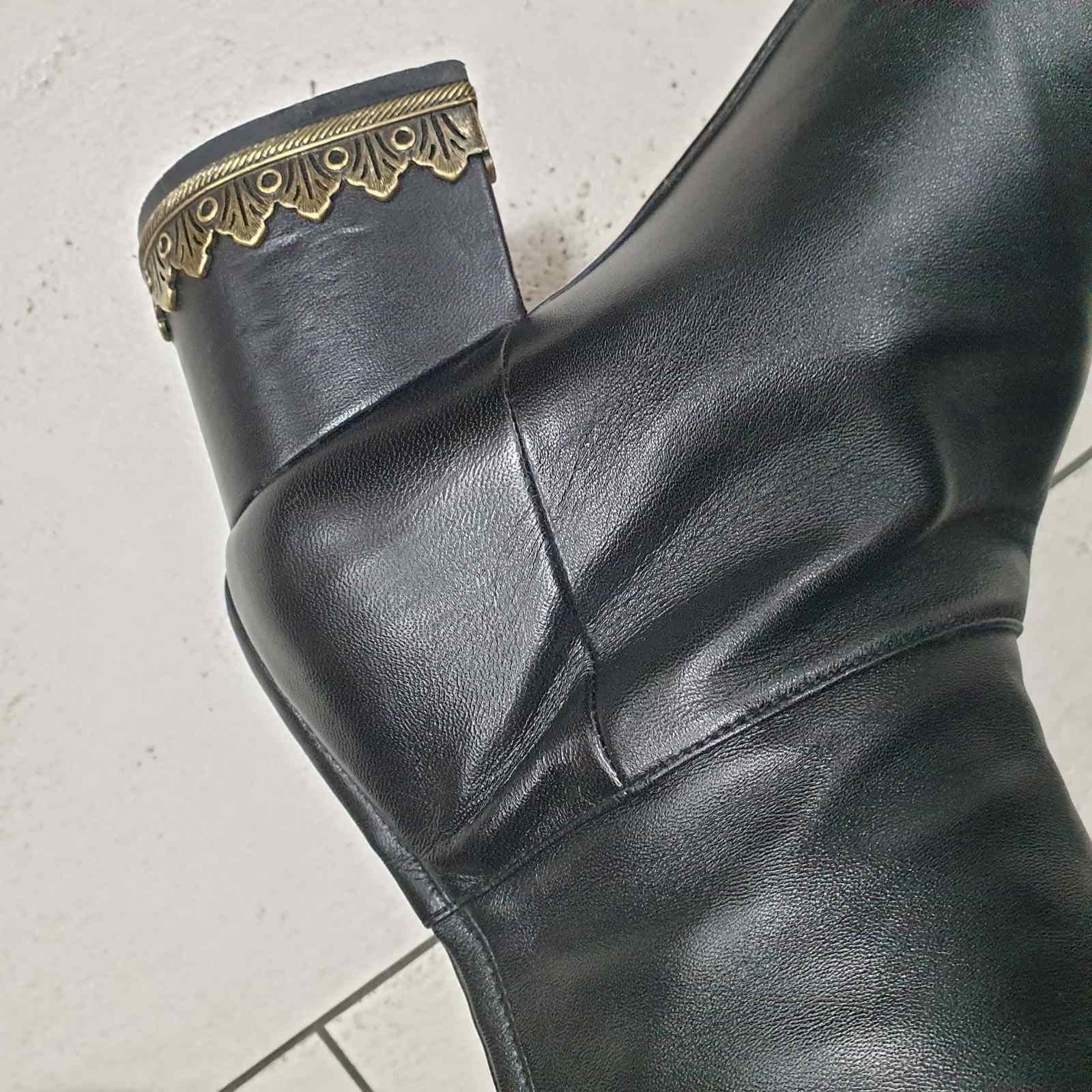 Chanel Black Leather Thigh High Over The Knee Boots For Sale 6