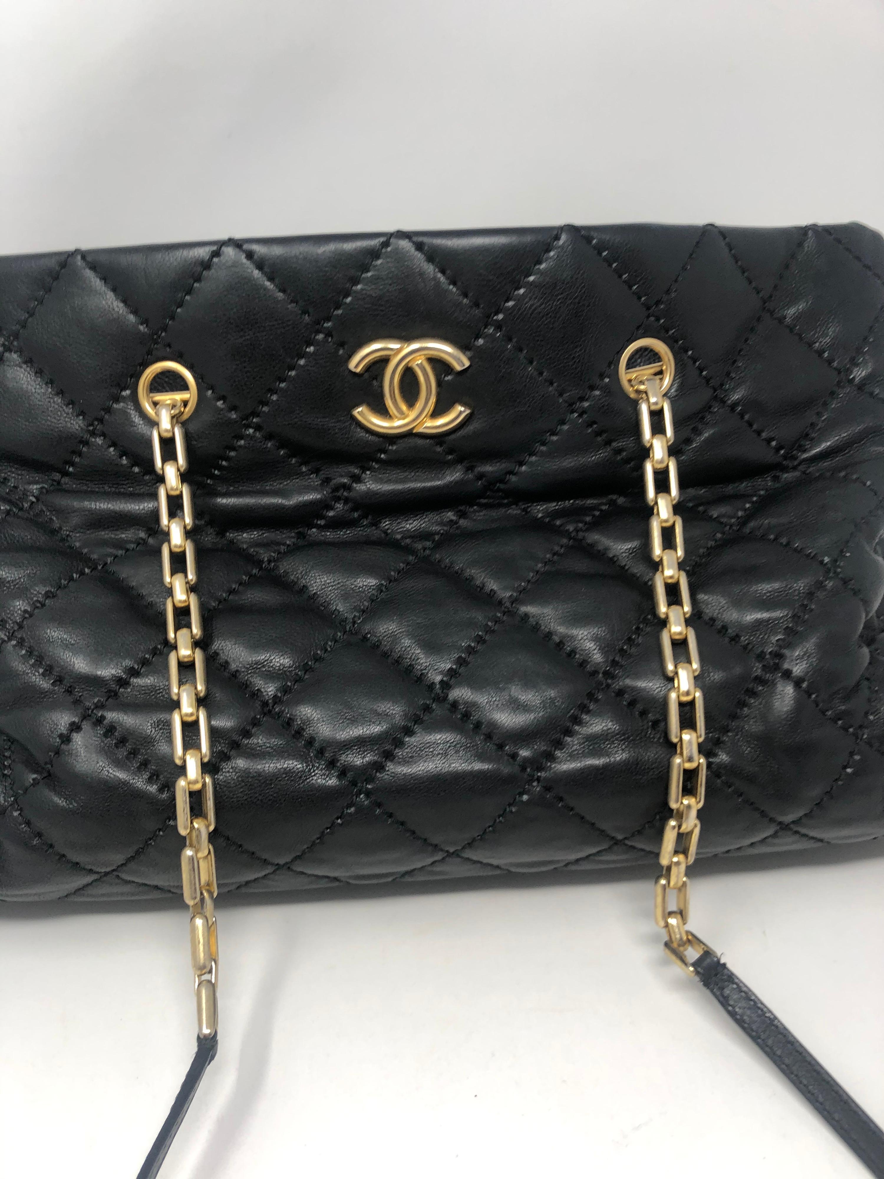 Chanel Black Leather Tote. Good condition. Leather has a natural distressed look. Interior clean. Guaranteed authentic. 