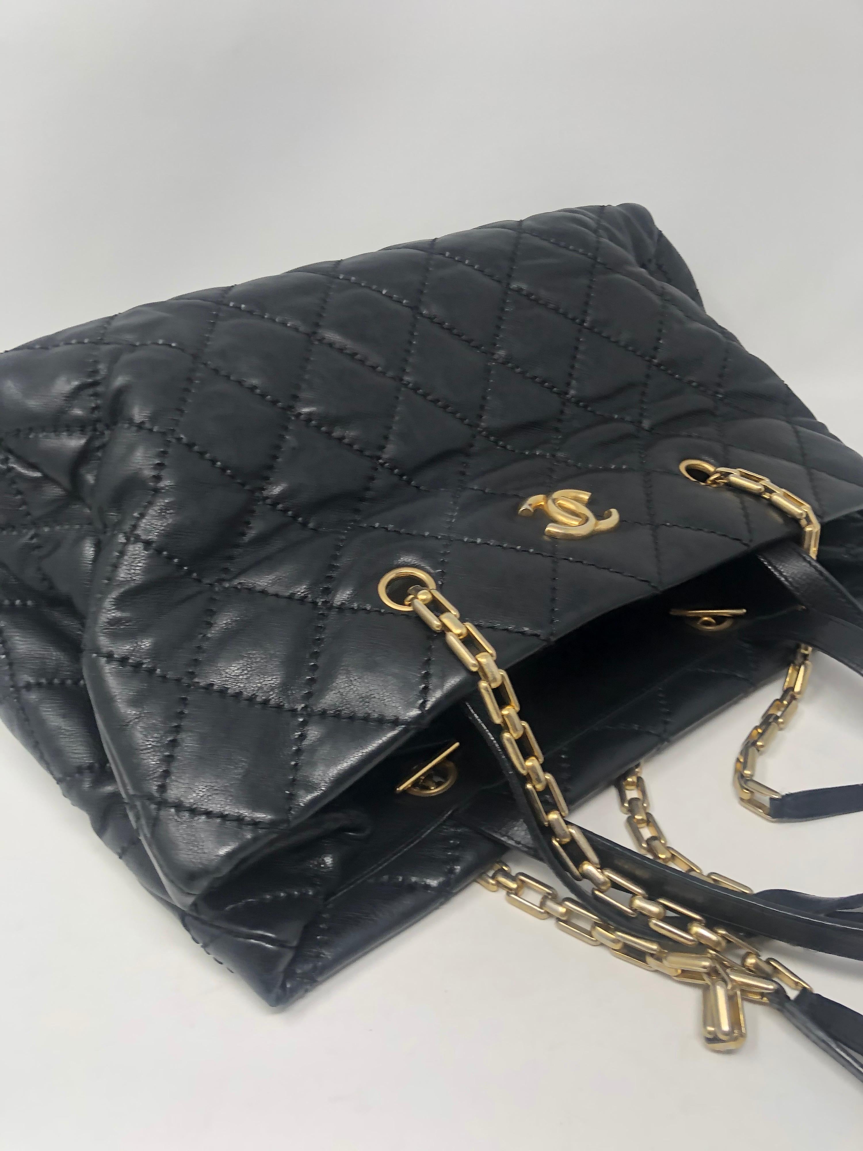 Chanel Black Leather Tote  4