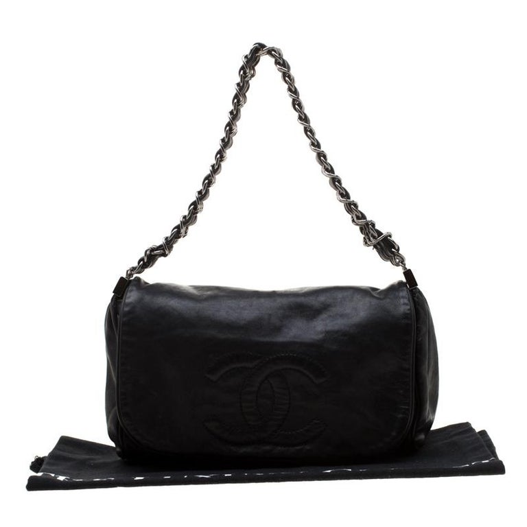 Chanel chain tote bag black silver triple coco suede CHANEL shoulder ball  tassel quilted