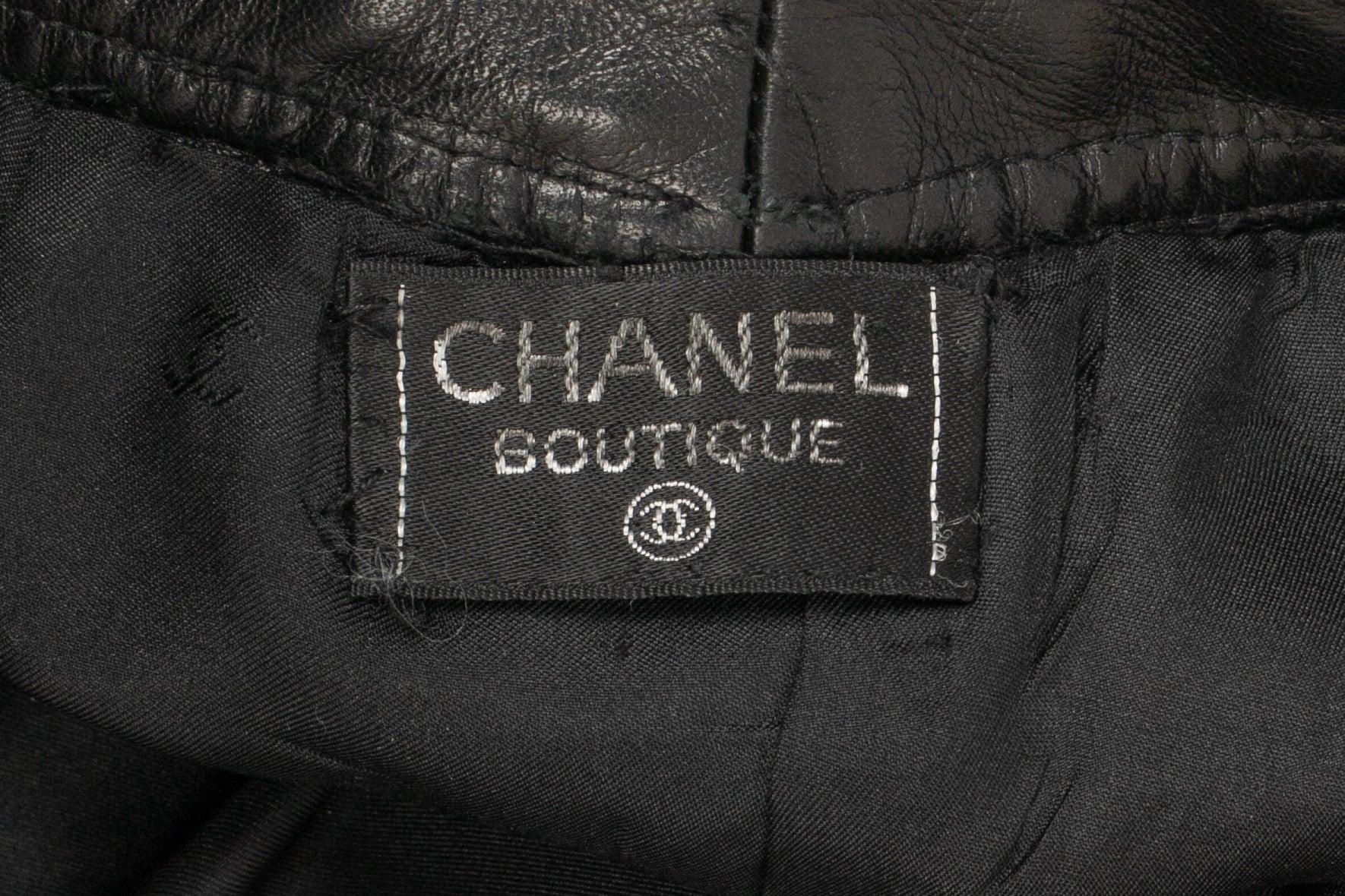 Chanel Black Leather Trousers For Sale 3